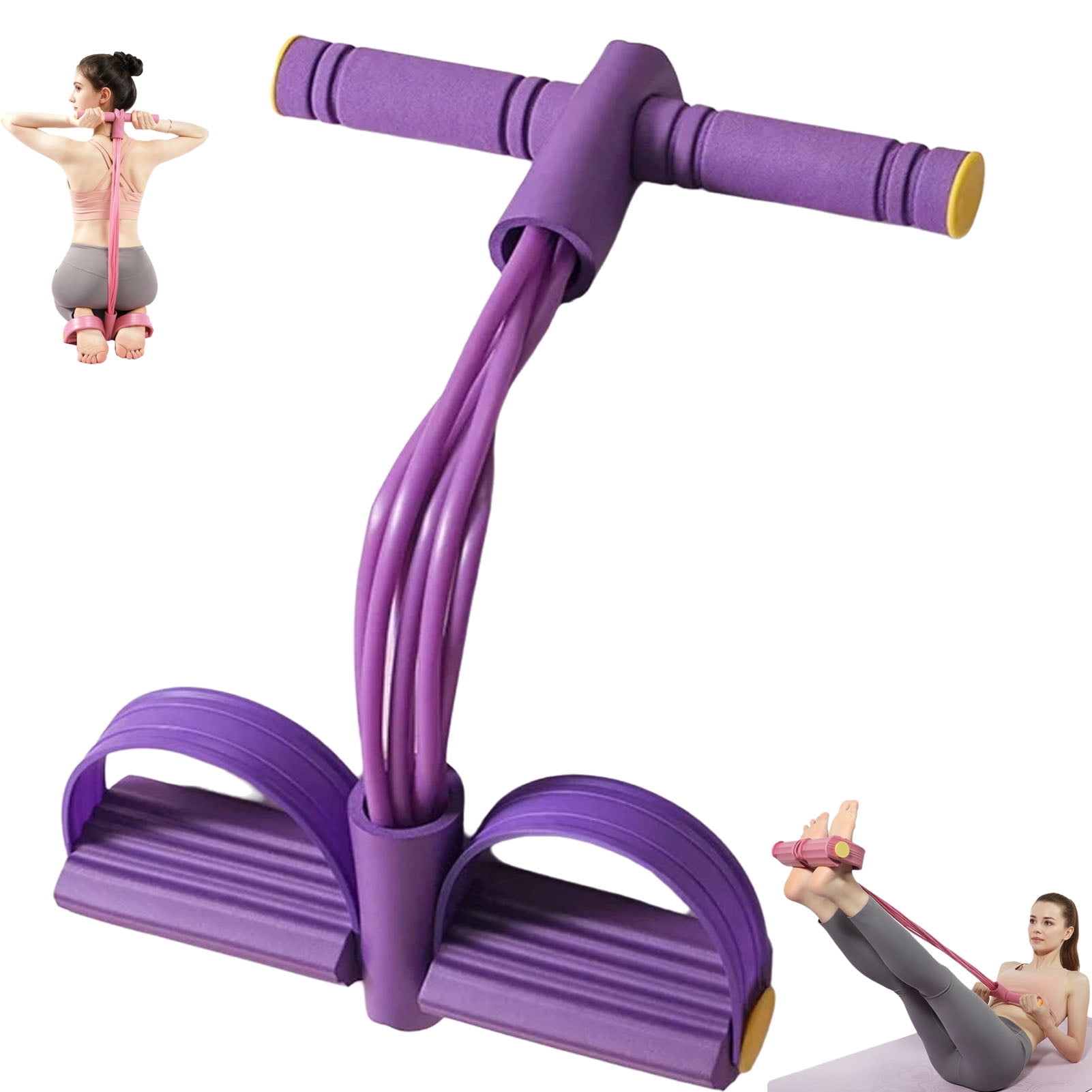 3 in 1 Multifunction Pedal Resistance Band, Foot-Loop Resistance Band, Flexible Resistance Design and Detachable Handles, Portable and Compact Structure, Ideal for Beginners to Practice