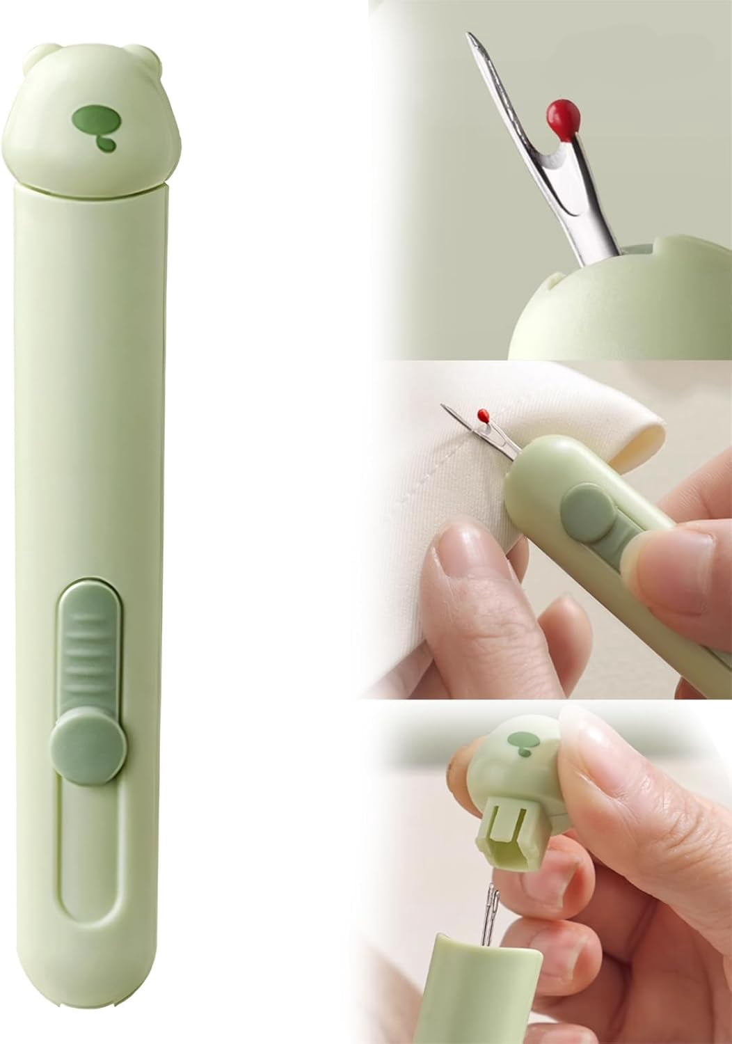 Agamino 3-in-1 Automatic Needle Threader With Seam Ripper - Upgraded Sewing Tool With Storage Box For Needles