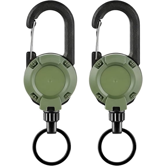 3 in 1 New Multifunctional Retractable Pull Reel Carabiner Keychain, Heavy Duty Carabiner Badge Holder & Retractable Keychain with Badge Strap and Key Ring