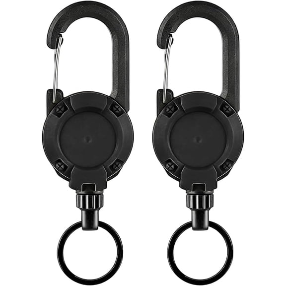 3 in 1 New Multifunctional Retractable Pull Reel Carabiner Keychain, Heavy Duty Carabiner Badge Holder & Retractable Keychain with Badge Strap and Key Ring