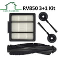 thumbnail image 1 of 3+1 PK Replacement for Shark ION Robot S87 R85 RV850 RV850BRN, RV850WV, RV851WV, RV700_N, RV720_N, RV750_N Vacuum Cleaner. 1 Main Brush Roller + 2 Side Brushes + 1 Hepa Filter, 1 of 3