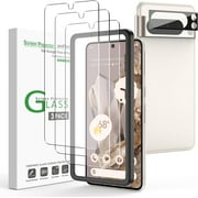 (3+1 Pack) amFilm tempered glass screen protector & camera lens protector for Google Pixel 8 Pro, Ultrasonic Fingerprint Compatible, with Easy Installation Frame, Anti Scratch, Bubbles-Free