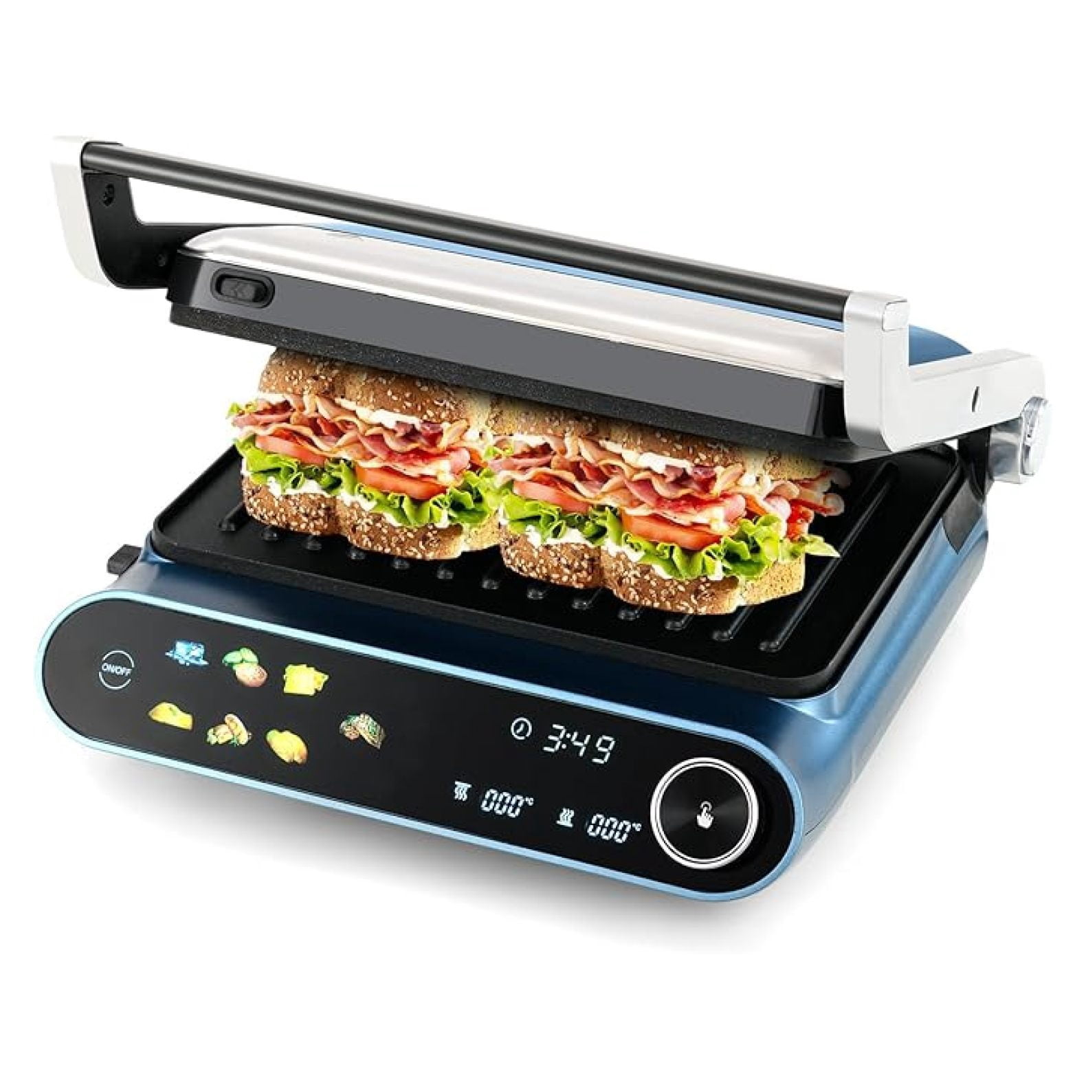 3 in 1 Panini Press Electric Indoor Grill & Sandwich Maker,1200W Open ...