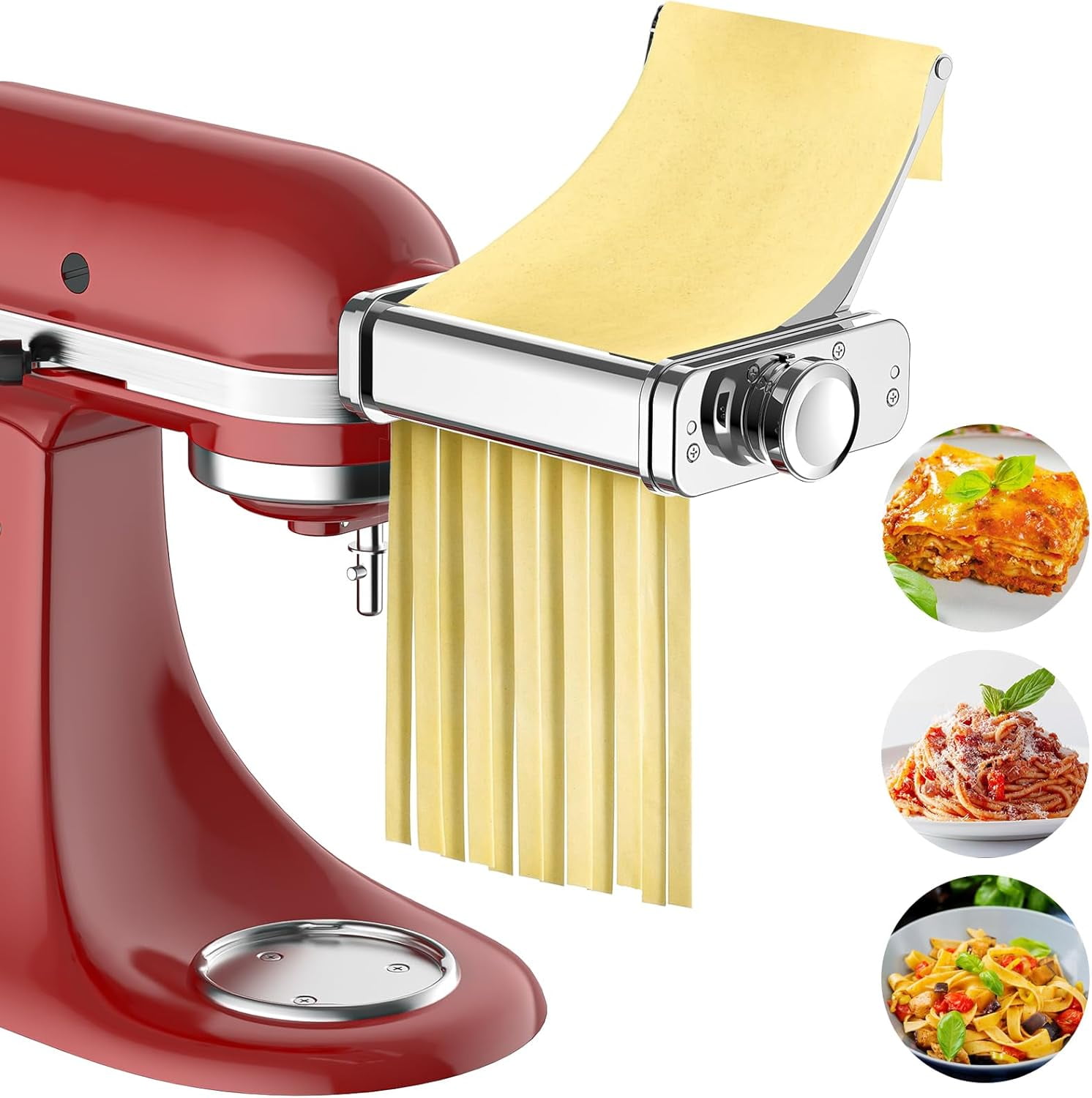 3 in 1 Pasta Attachment for Kitchenaid Stand Mixer, All Metal Pasta ...