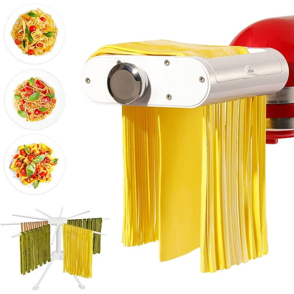3-1 Pasta Maker Attachment for KitchenAid includes Pasta Sheet Roller attachment & Spaghetti Cutter & Fettuccine Cutter attachment