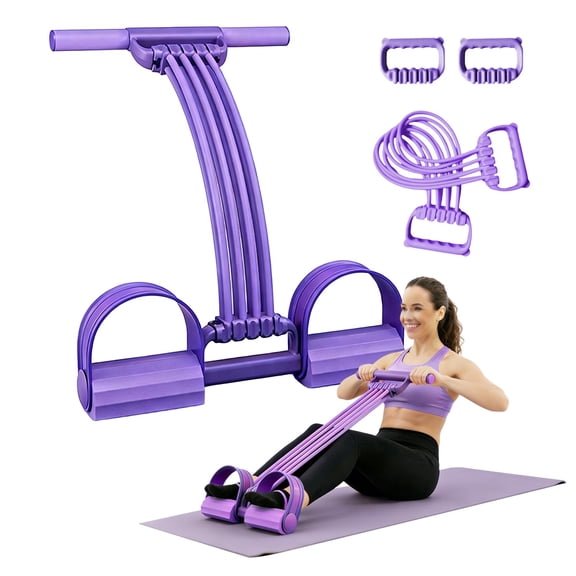 3 in 1 Pedal Resistance Bands with Handles, 2026 New 8 Tube Foot Pedal Resistance Band, Multifunction Pedal Resistance Device for Home Workout, Tension Rope for Exercise Women Men