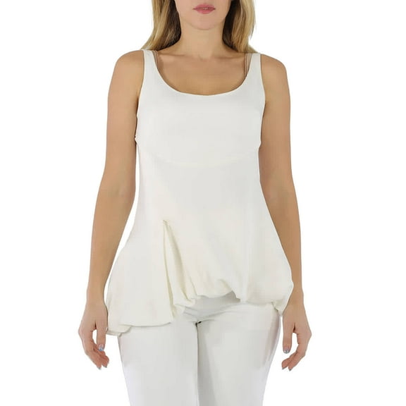 3.1 Phillip Lim Ladies White Exclusive Bubble Hem Tank Top, Brand Size 6