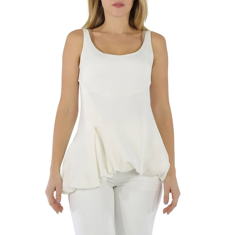 Phillip Lim Ladies White Exclusive Bubble Hem Tank Top, Brand
