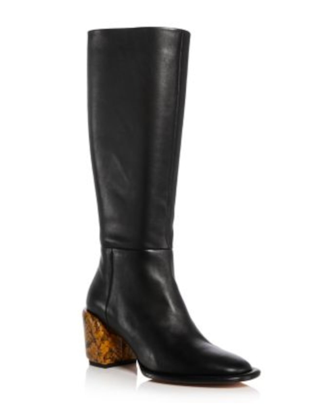 3.1 PHILLIP LIM Womens Black Contrast Snake Heel Padded Naomi