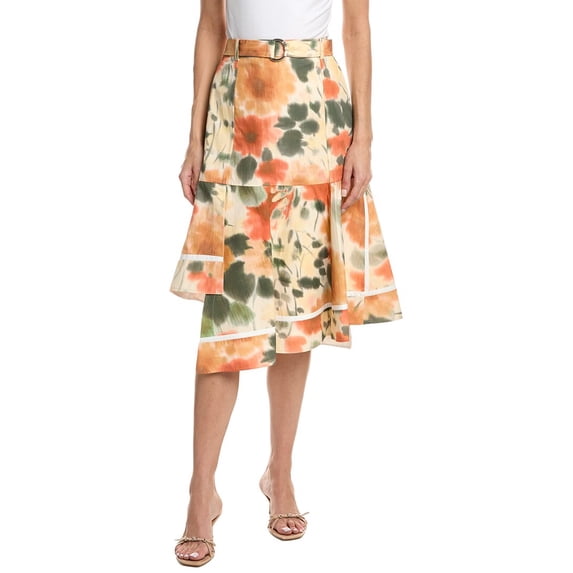 3.1 Phillip Lim womens Blurred Marigold Asymmetric Panel Skirt, 0