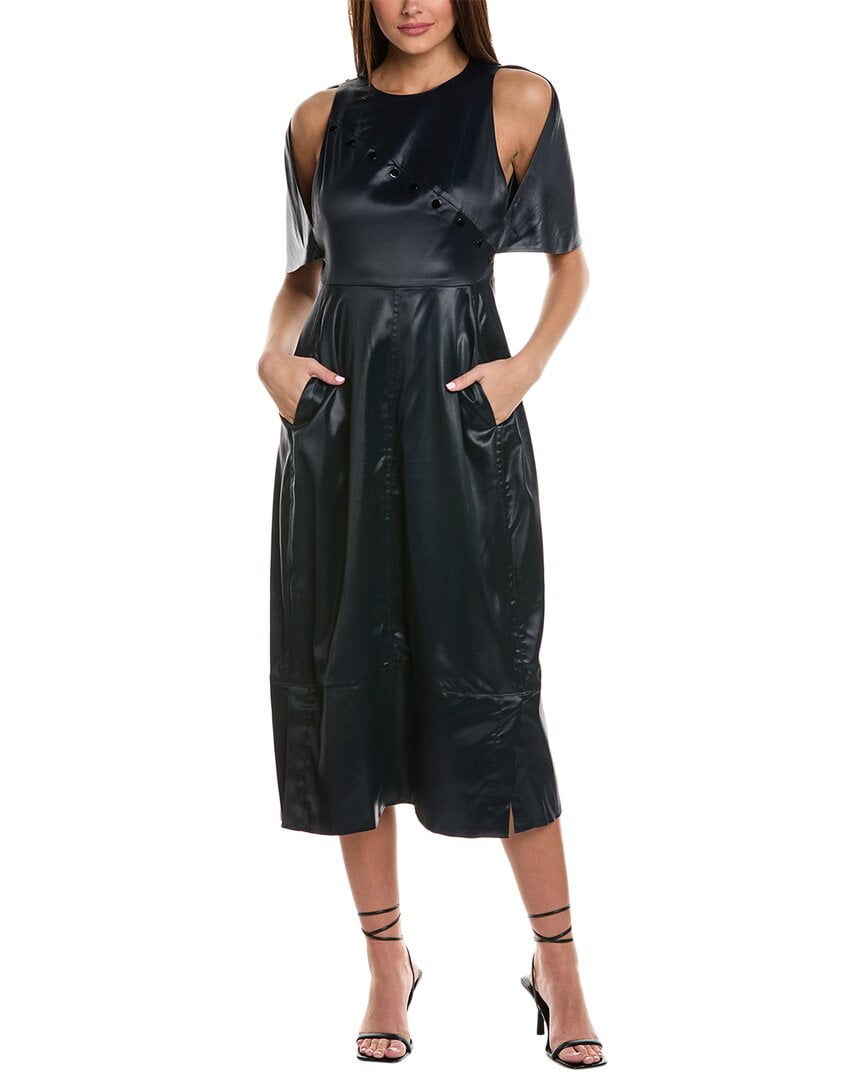 3.1 phillip lim black dress Flocked Organza Midi Dress