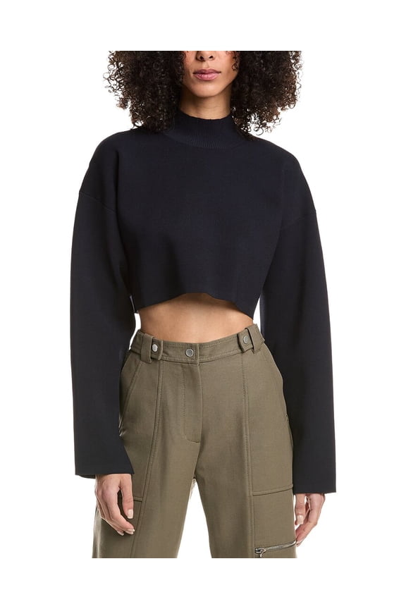 womens Cropped Turtleneck Top, m