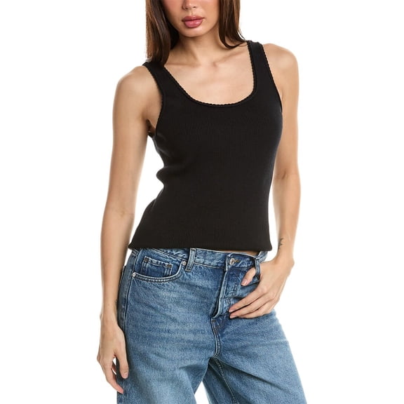 3.1 Phillip Lim womens  Ribbed Wool-Blend Tank, s, Black