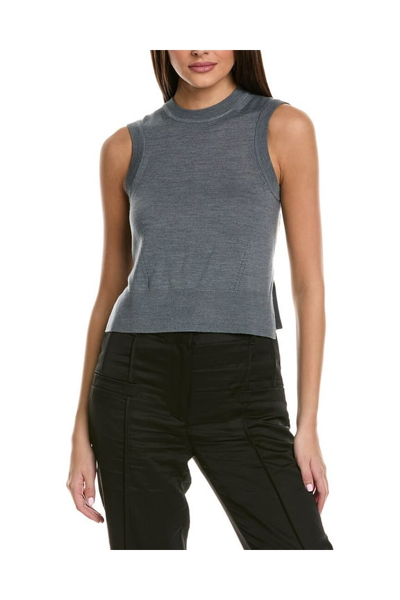 womens Wool-Blend Tank Top, m, Grey