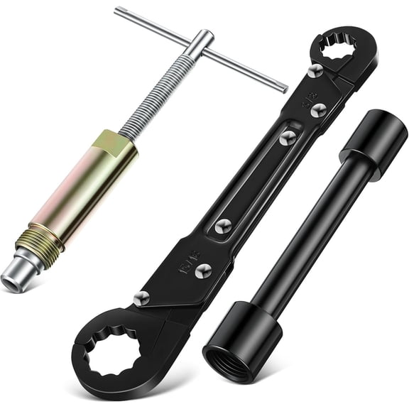 3 in 1 Plumbing Tools Angle Stop Wrench Kit with Compression Sleeve Puller Tool, Plumber Wrench Kit for Install Angle Stop & Nut, Compression Ring for Remove Nut & Ferrule