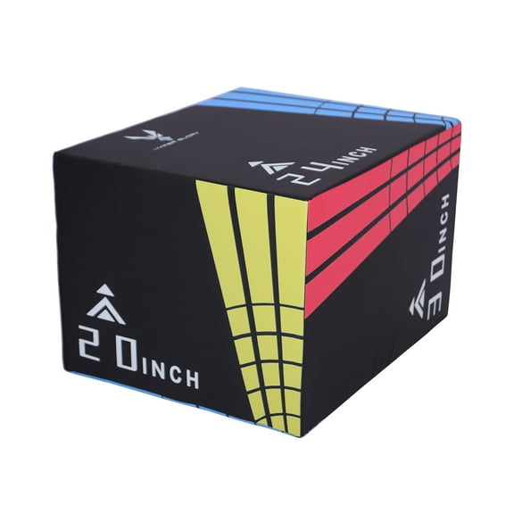 3 in 1 Plyometric Jump Box Fitness Foam Plyo Box | Squat Box Jumps Height Adjustable 20/24/30 Inch for Agility Workout Home Gym Training, Conditioning Strength Training, 440lb Weight Capacity