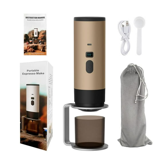 3 in 1 Portable Espresso Maker Rechargeable, Travel Coffee Machine for Ground Coffee And Capsules, Self Heating Electric Coffee Maker with USB for RV, Camping, Office