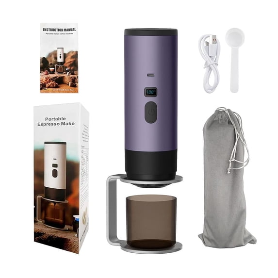 3 in 1 Portable Espresso Maker Rechargeable, Travel Coffee Machine for Ground Coffee And Capsules, Self Heating Electric Coffee Maker with USB for RV, Camping, Office