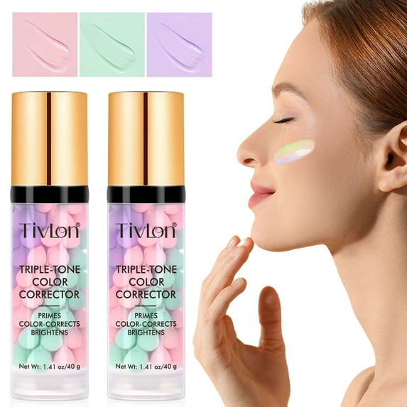 3 In 1 Primer for Face Before Makeup, SPF 50 PA+++, Sunscreen Isolation Cream, One Step Color Corrector Primer, Moisturizing Skin Tone Correcting, Radiance Skin - 2PACK