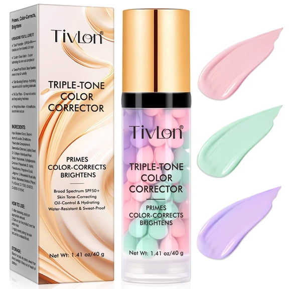 3 In 1 Primer for Face Before Makeup, SPF 50 PA+++, Sunscreen Isolation Cream, One Step Color Corrector Primer, Moisturizing Skin Tone Correcting, Radiance Skin - 40G