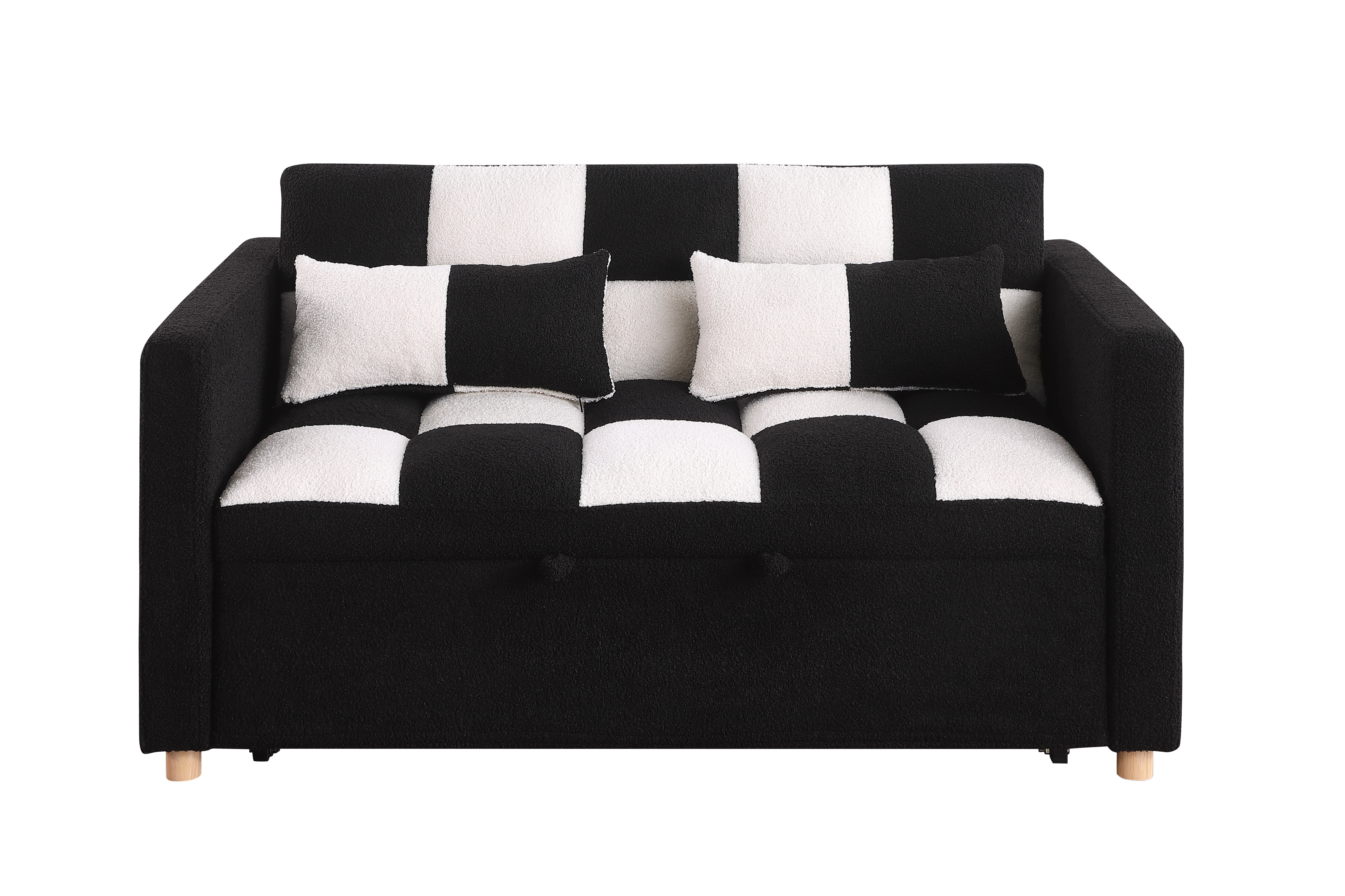 3 in 1 Pull Sleeper Sofa Bed, Small Teddy Convertible Futon Couch Bed