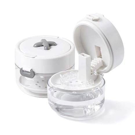 3 in 1 Retainer Case with Mirror Cleaner Brush Drain Tray Portable Aligner Box Travel | 3 In 1 Retainer Case Combines Storage Cleaning And Rinsing With Built In Mirror And Portable Design For Daily