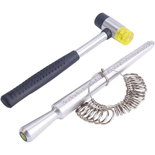 3 in 1 Ring Sizer Tool,Metal Ring Sizing Mandrel Ring Gauge Sizer Set