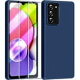 thumbnail image 1 of 【3 in 1 for Samsung Galaxy A03S case, with 2 Pack Screen Protector, Camera Protection，Liquid Silicone Slim Shockproof Protective Phone Case 6.5inch [Microfiber Lining] (Navy Blue), 1 of 12