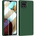 thumbnail image 1 of 【3 in 1 for Samsung Galaxy A12 case, with 2 Pack Screen Protector, Camera Protection，Liquid Silicone Slim Shockproof Protective Phone Case [Microfiber Lining] (Navy Blue), 1 of 12