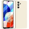 thumbnail image 1 of 【3 in 1 for Samsung Galaxy A14 5G case, with 2 Pack Screen Protector, Camera Protection，Liquid Silicone Slim Shockproof Protective Phone Case 6.6 inch [Microfiber Lining] (Stone)…, 1 of 12