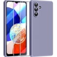 thumbnail image 1 of 【3 in 1 for Samsung Galaxy A14 5G case, with 2 Pack Screen Protector, Camera Protection，Liquid Silicone Slim Shockproof Protective Phone Case 6.6 inch [Microfiber Lining] (Lavender Grey)…, 1 of 12