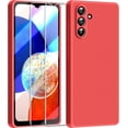 thumbnail image 1 of 【3 in 1 for Samsung Galaxy A14 5G case, with 2 Pack Screen Protector, Camera Protection，Liquid Silicone Slim Shockproof Protective Phone Case 6.6 inch [Microfiber Lining] (Red)…, 1 of 10