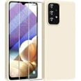 thumbnail image 1 of 【3 in 1 for Samsung Galaxy A32 5G case, with 2 Pack Screen Protector, Camera Protection，Liquid Silicone Slim Shockproof Protective Phone Case 6.5inch [Microfiber Lining] (Stone), 1 of 12