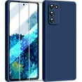 thumbnail image 1 of 3 in 1 for Samsung Galaxy S20 FE 5G Case, with 2 Pack Screen Protector, with Full Camera Cover Protection，Liquid Silicone Slim Shockproof Protective Phone Case [Microfiber Lining] (Navy Blue)…, 1 of 12