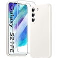 thumbnail image 1 of [3 in 1 for Samsung Galaxy S21 FE 5G Case, with Screen Protector, [Upgraded Enhanced Camera Protection][Microfiber Lining] Shockproof Liquid Silicone Phone Case. (Stone), 1 of 12