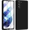 thumbnail image 1 of 3 in 1 for Samsung Galaxy S21 Plus Case, with 2 Pack Screen Protector, with Full Camera Cover Protection，Liquid Silicone Slim Shockproof Protective S21+ Phone Case (Black), 1 of 12