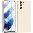 thumbnail image 1 of 3 in 1 for Samsung Galaxy S21 Plus Case, with 2 Pack Screen Protector, with Full Camera Cover Protection，Liquid Silicone Slim Shockproof Protective S21+ Phone Case (Stone), 1 of 12