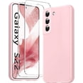 thumbnail image 1 of [3 in 1 for Samsung Galaxy S22 Case, with Screen Protector, [Upgraded Enhanced Camera Protection][Microfiber Lining] Shockproof Liquid Silicone Phone Case for Samsung Galaxy S22. (Pink), 1 of 12
