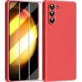thumbnail image 1 of 3 in 1 for Samsung Galaxy S23 Case, with 2 Pack Screen Protector, with Full Camera Cover Protection，Liquid Silicone Slim Shockproof Protective Phone Case for Samsung S23 5G 6.1 (Red)…, 1 of 12