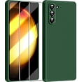 thumbnail image 1 of 3 in 1 for Samsung Galaxy S23 Case, with 2 Pack Screen Protector, with Full Camera Cover Protection，Liquid Silicone Slim Shockproof Protective Phone Case for Samsung S23 5G 6.1 (Alpine Green)…, 1 of 12