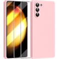 thumbnail image 1 of 3 in 1 for Samsung Galaxy S23 Case, with 2 Pack Screen Protector, with Full Camera Cover Protection，Liquid Silicone Slim Shockproof Protective Phone Case for Samsung S23 5G 6.1 (Pink)…, 1 of 12