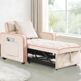 3 in 1 Sleeper Sofa Couch Bed, Velvet Convertible Single Sleeper Sofa