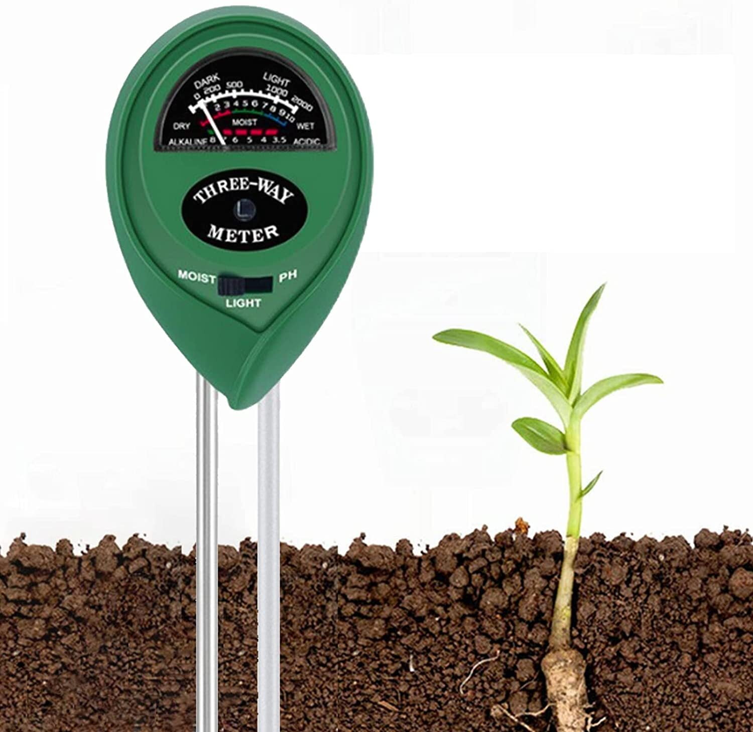 3 in 1 Soil Moisture Sensor Meter, Soil pH meter Water Monitor