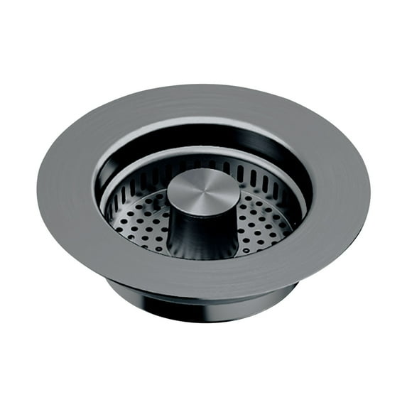 3 in 1 Stainless Steel Sink Straine,Drain Strainer,Anti-Clogging Drain Filter Basket,Fits Standard 3.5 Inch Sink Drain,Durable Removable Drain Stopper for Kitchen Cleaning,Bk