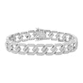 thumbnail image 1 of 3.1 TCW Solid 18 Kt White Gold SI Clarity HI Color Diamond Link Chain Bracelet, 1 of 3