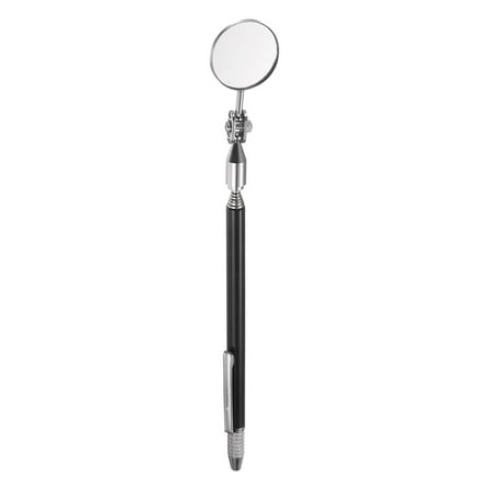 3 In 1 Telescoping Inspection Mirror 1.2" Round 6.4" to 29.3" 360 Degree Stainless Steel Extendable Mirrors with Magnetic Pickup Tool and Marking Needle for Technicians, Black