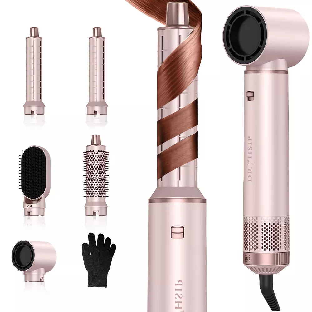 YSZZYSM Hair Dryer 5-in-1 Brush with Hot Air Curling & Negative Ion Technology - Versatile Styler for Drying, Curling, Straightening