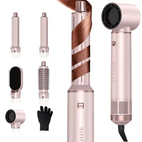 YSZZYSM Hair Dryer 5-in-1 Brush with Hot Air Curling & Negative Ion Technology - Versatile Styler for Drying, Curling, Straightening