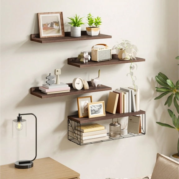 3+1 Tier Shelf, Floating Shelf, Bathroom Organizer, Large Capacity Storage And Storage, Wall Hanging, Wall Art, Fall Decor Home, 23.6 Inch, Suitable For Bathroom, Living Room, Bedroom, Kitchen