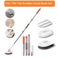 3 in 1 Tile Tub Scrubber Scrub Brush Set with 52'' Extendable Long ...